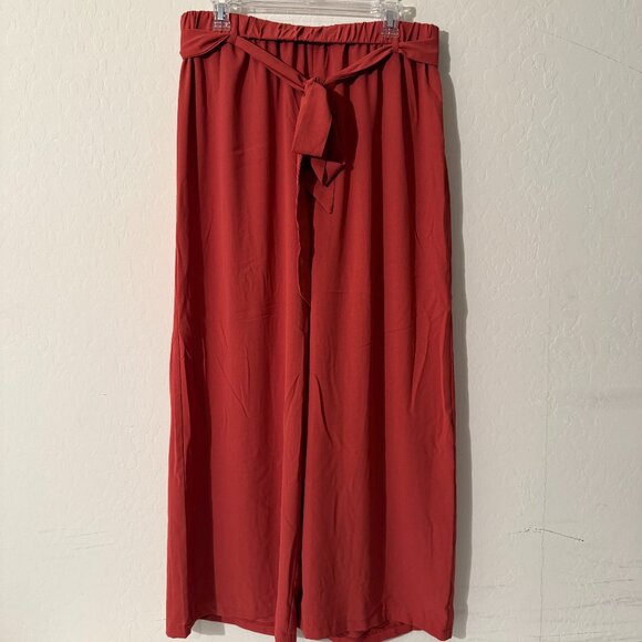 SHEIN Curve Paperbag Waist Wide-Leg Pants | Tie Belt | Size 1XL - Picture 1 of 4